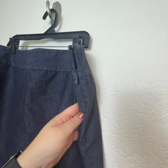 83 Merona Faux Jean Blue Lined Career Pencil Skirt Size 12 - Picture 3 of 8